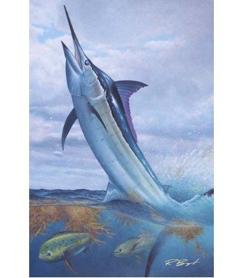 Blue Marlin Painting "In the Weeds"
